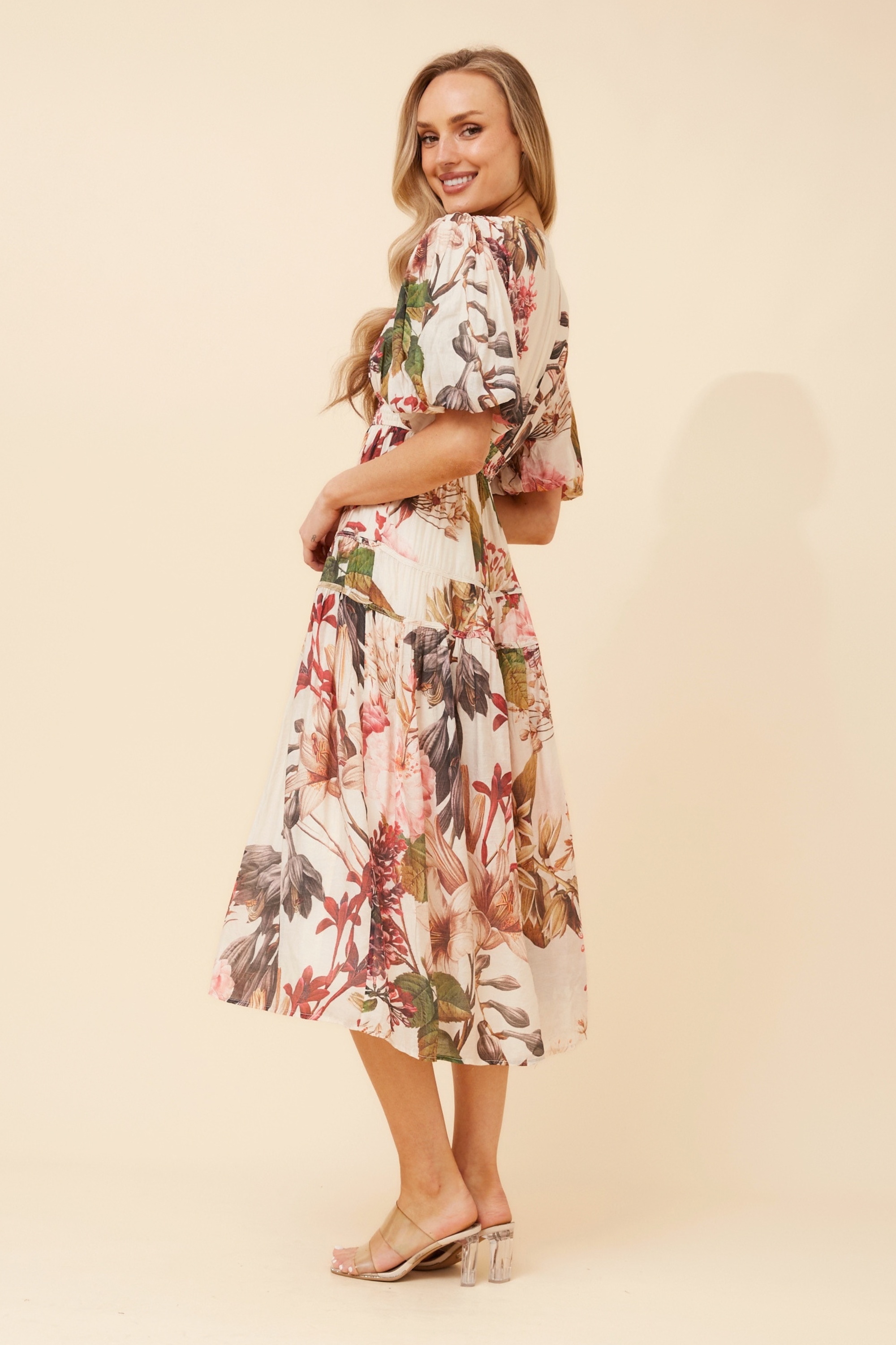 ANUSHKA FLORAL MIDI DRESS