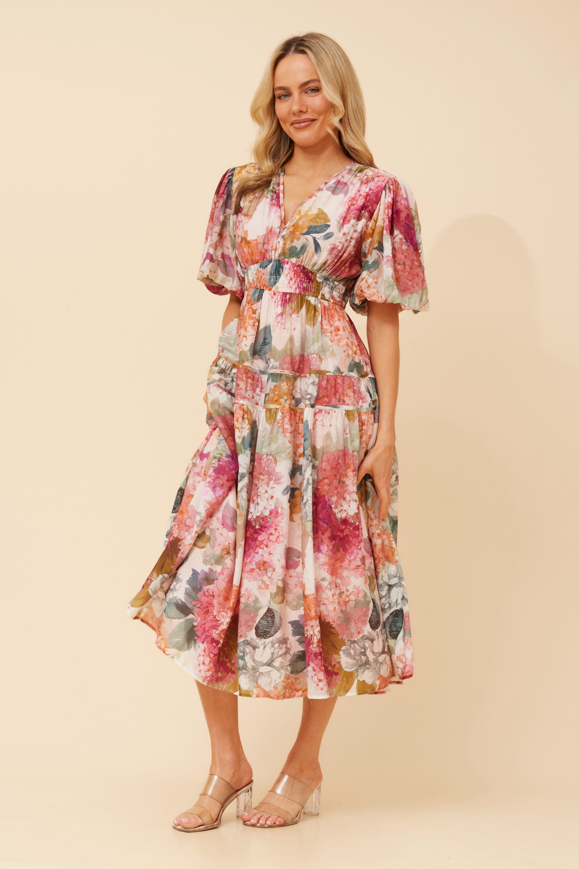 ANUSHKA FLORAL MIDI DRESS