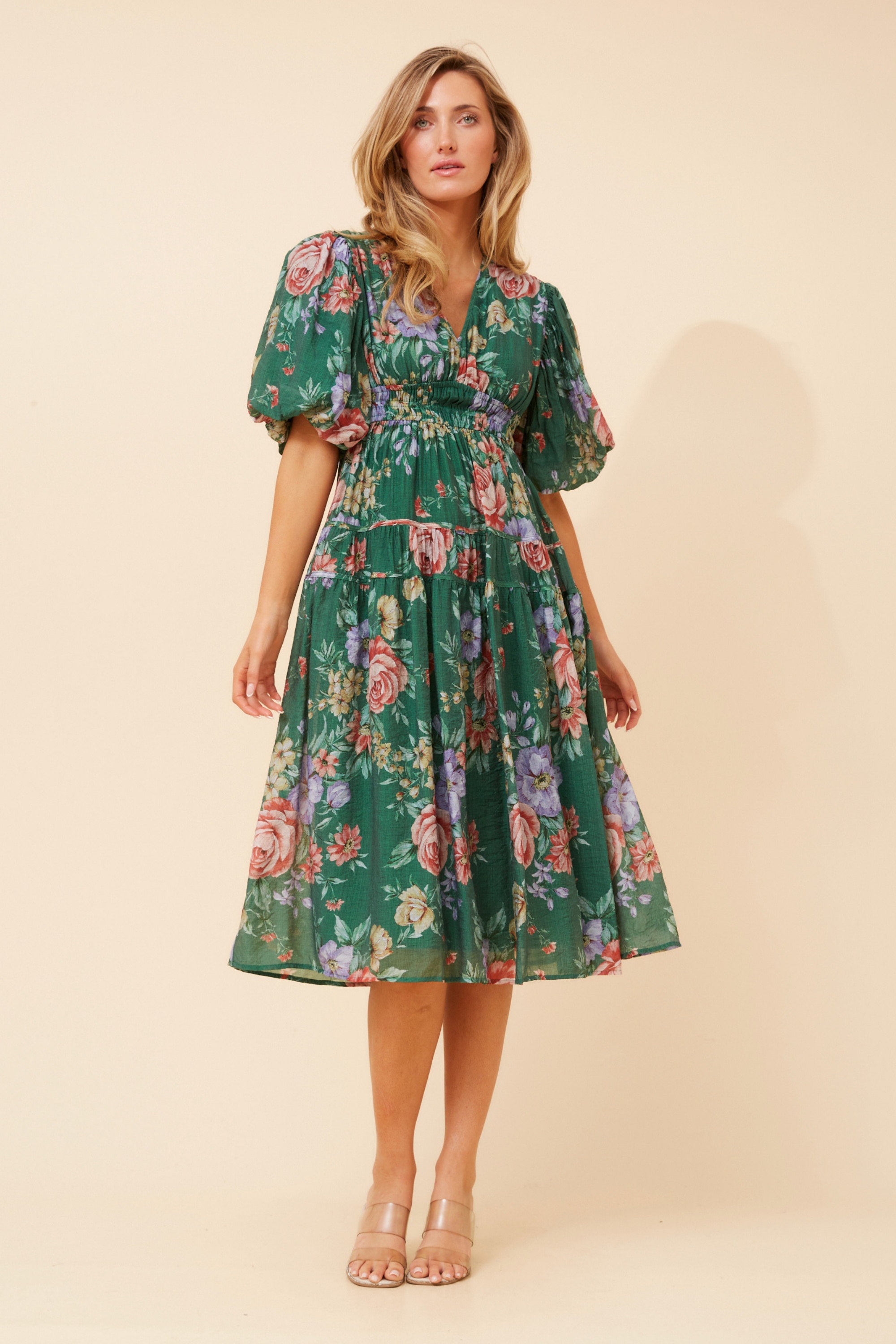 ANUSHKA FLORAL MIDI DRESS