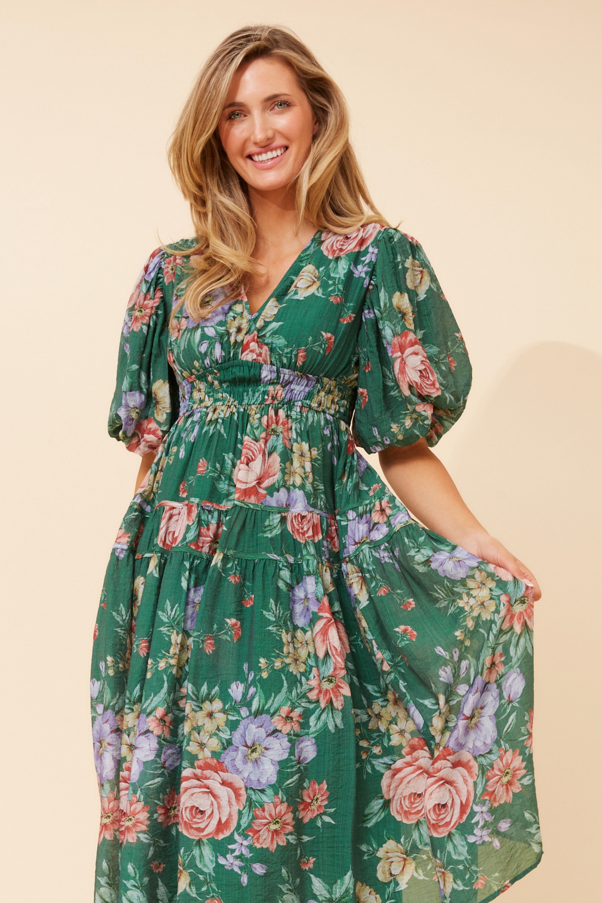 ANUSHKA FLORAL MIDI DRESS