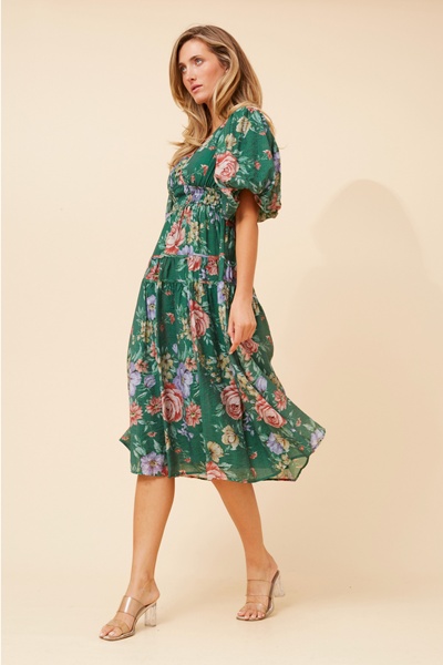 ANUSHKA FLORAL MIDI DRESS