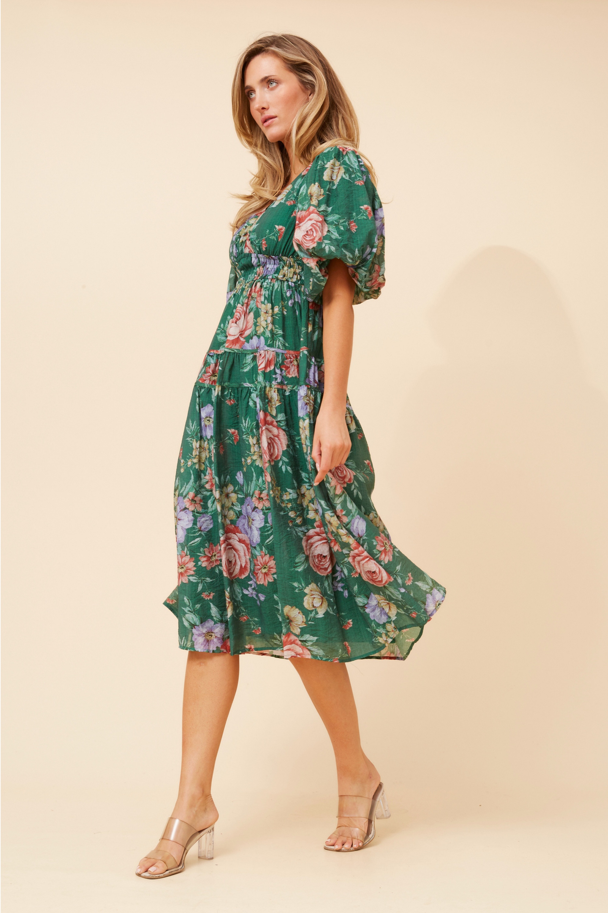ANUSHKA FLORAL MIDI DRESS