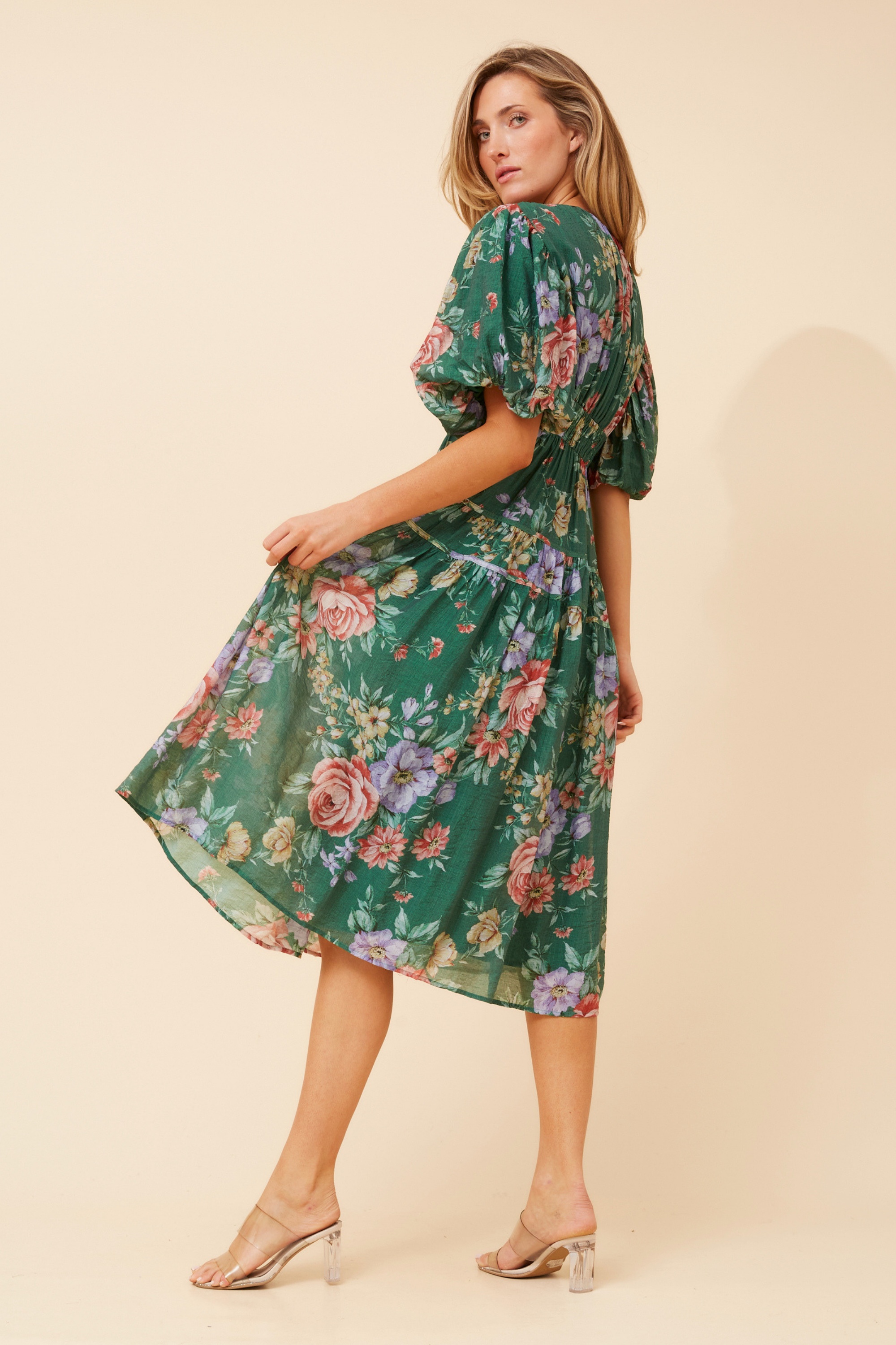 ANUSHKA FLORAL MIDI DRESS