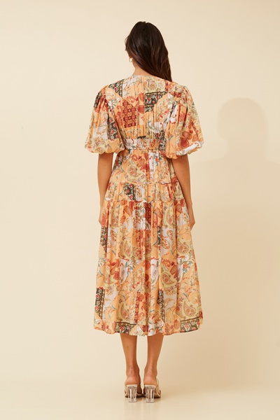 ANUSHKA PATCHWORK MIDI DRESS