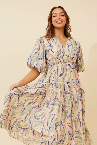ANUSHKA PUFF SLEEVE MIDI DRESS