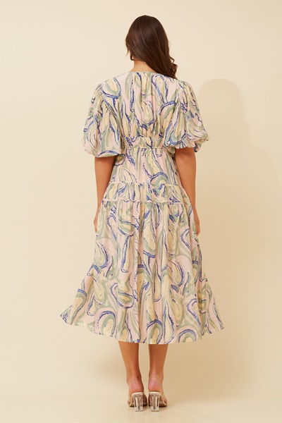 ANUSHKA PUFF SLEEVE MIDI DRESS