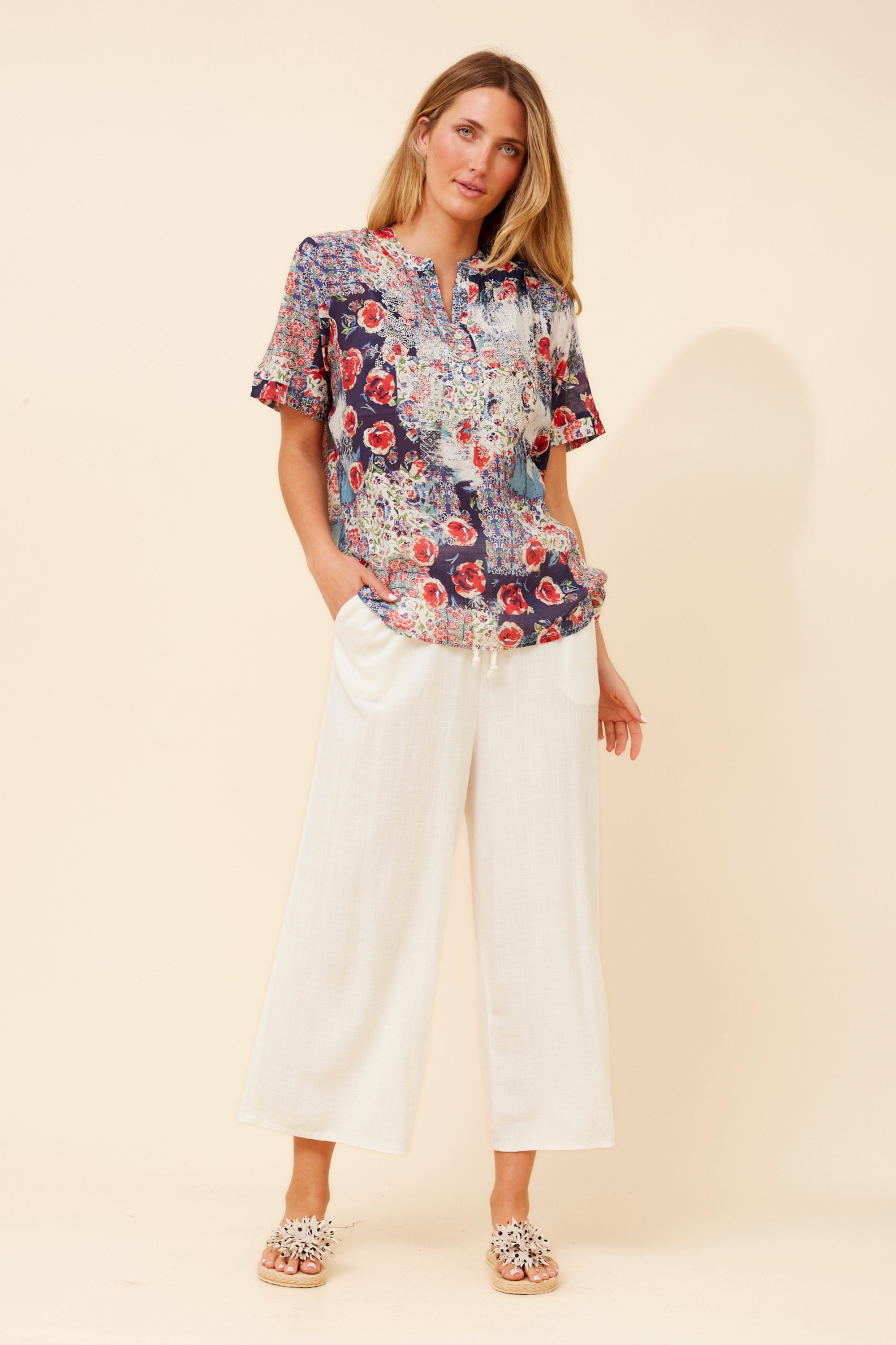 ARCHANA PATCHWORK PRINT BLOUSE