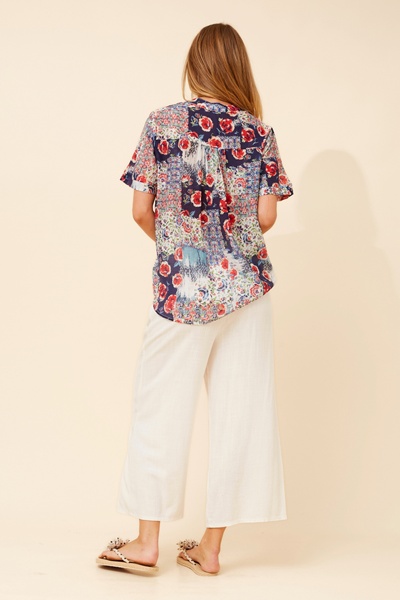 ARCHANA PATCHWORK PRINT BLOUSE