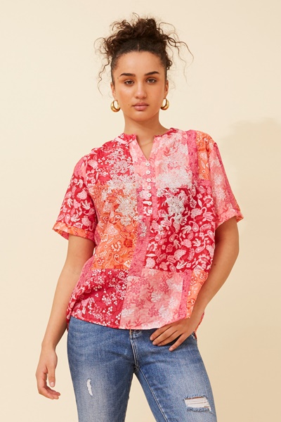 ARCHANA PATCHWORK PRINT TOP