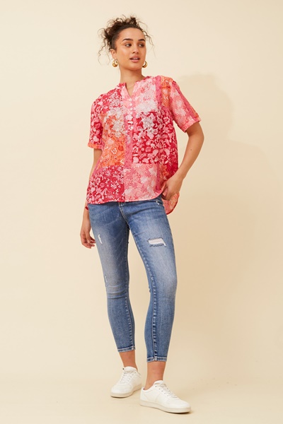 ARCHANA PATCHWORK PRINT TOP