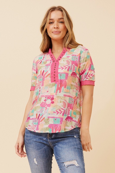 ARCHELLE ABSTRACT PRINT TOP