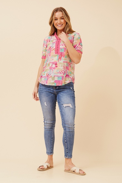 ARCHELLE ABSTRACT PRINT TOP