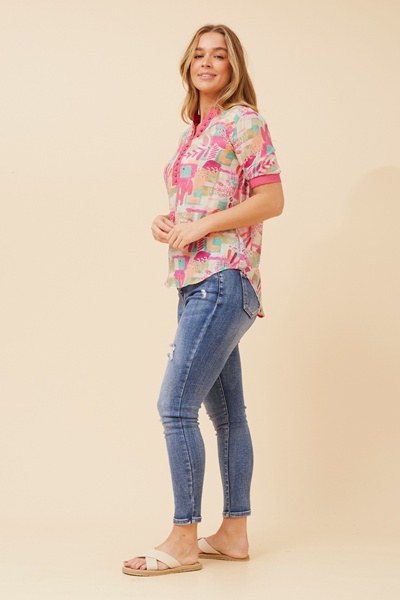 ARCHELLE ABSTRACT PRINT TOP