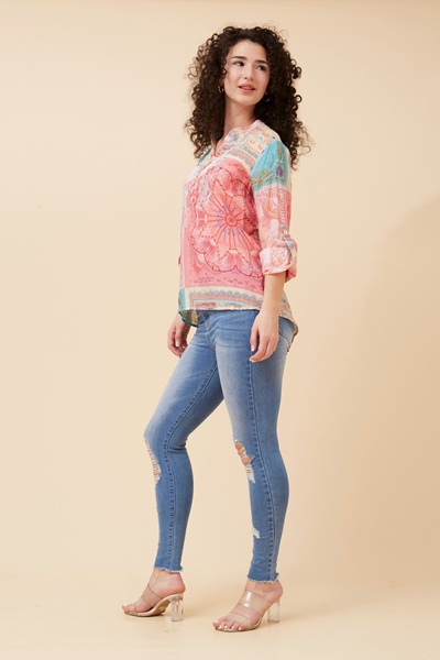 ARCHITH PATCHWORK PRINT BLOUSE