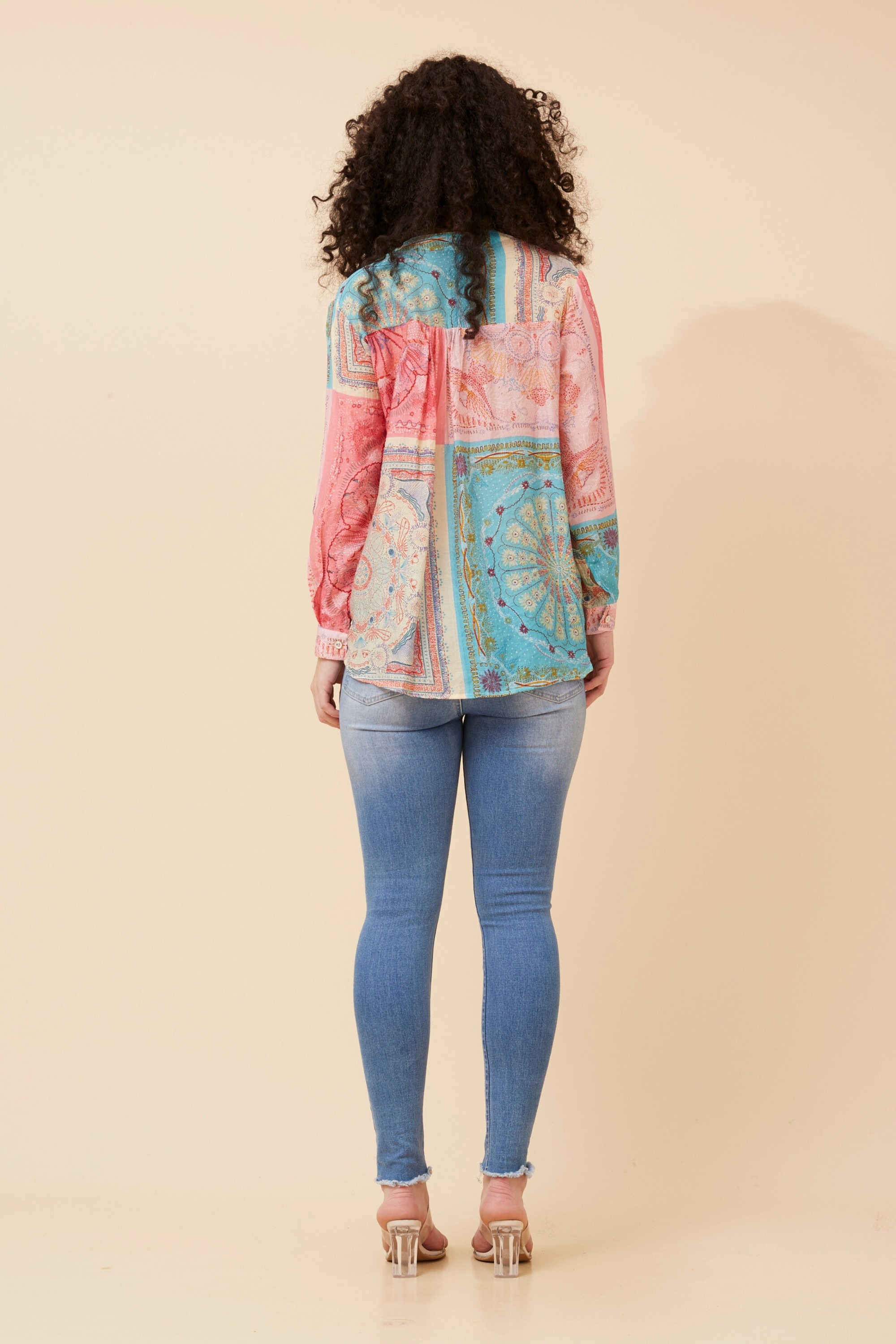 ARCHITH PATCHWORK PRINT BLOUSE