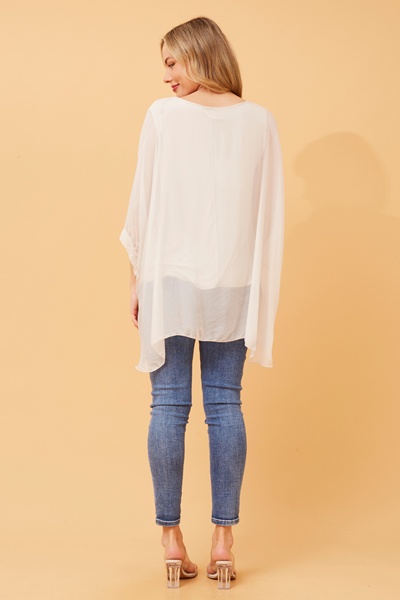 ARGLE SILK BLEND SEQUIN TOP