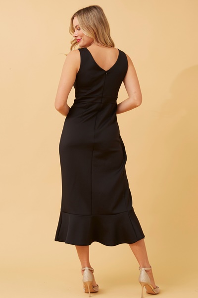 Black scuba midi dress best sale