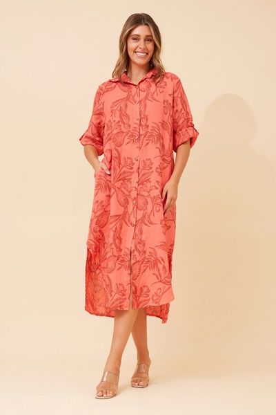 ARLENA LINEN BLEND DRESS