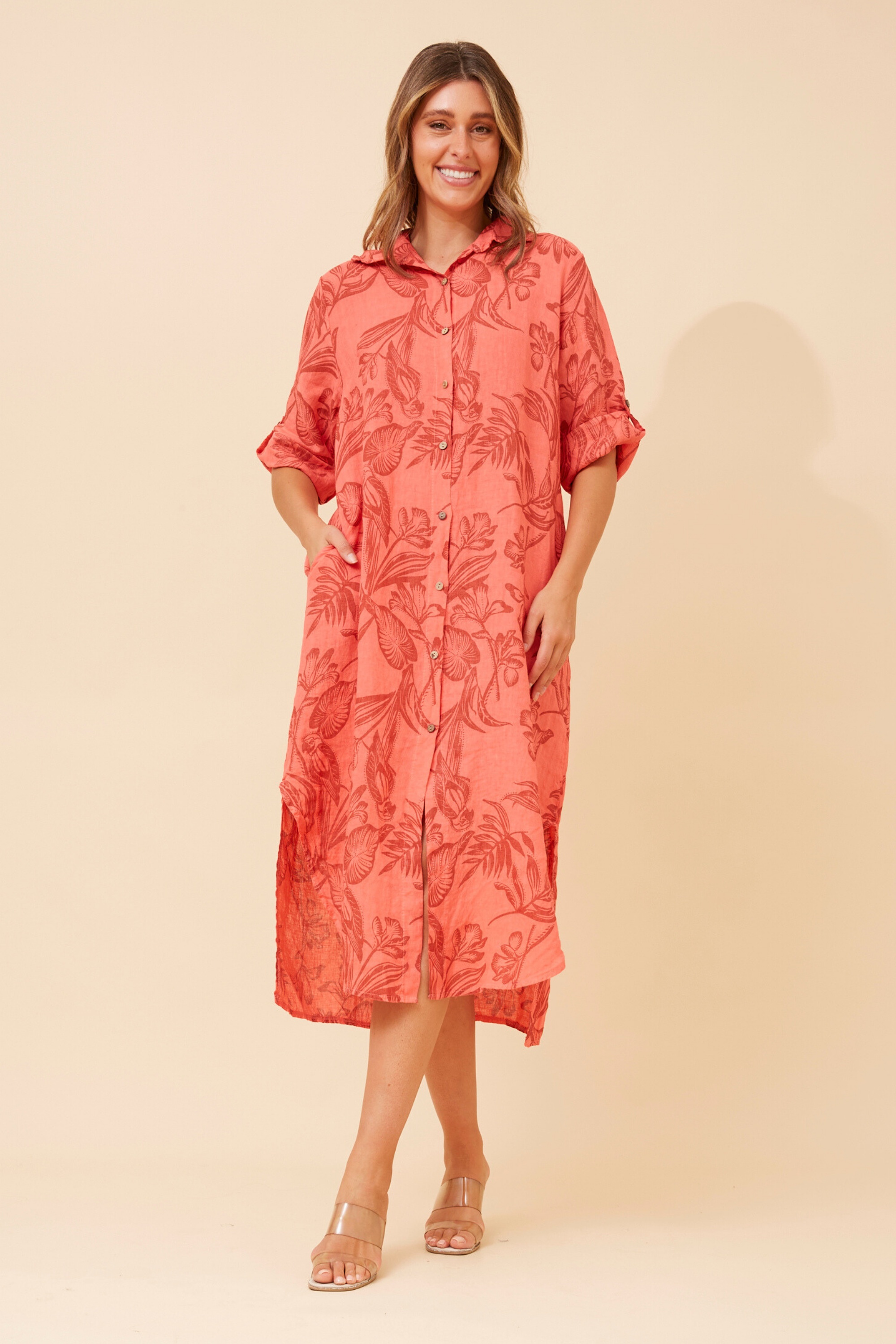 ARLENA LINEN BLEND DRESS