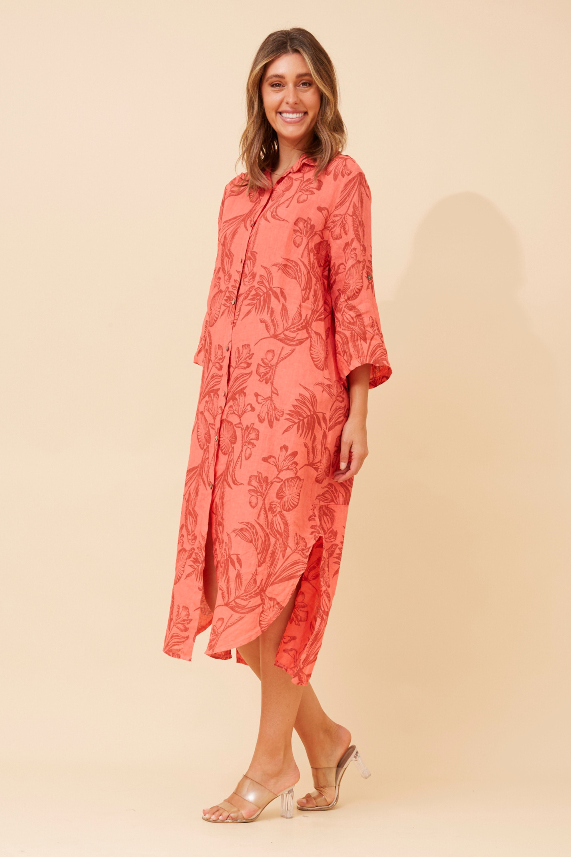 ARLENA LINEN BLEND DRESS