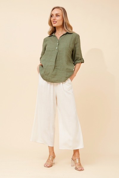 ARMIDA SOLID LINEN TOP