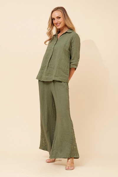 ARMIDA SOLID LINEN TOP