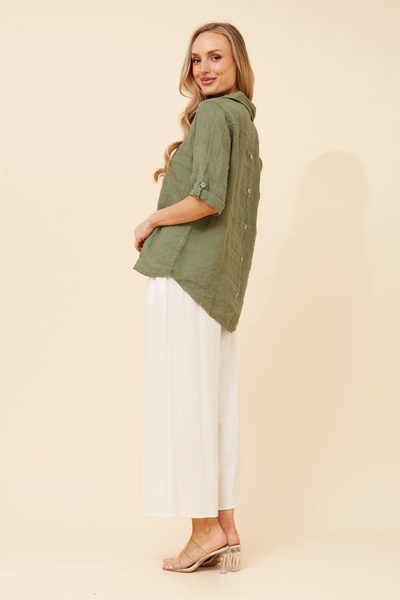 ARMIDA SOLID LINEN TOP