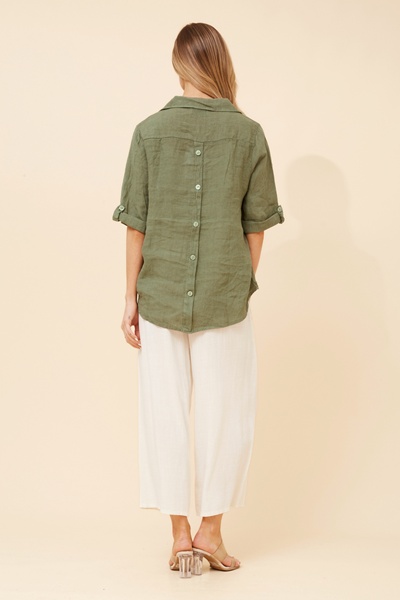 ARMIDA SOLID LINEN TOP