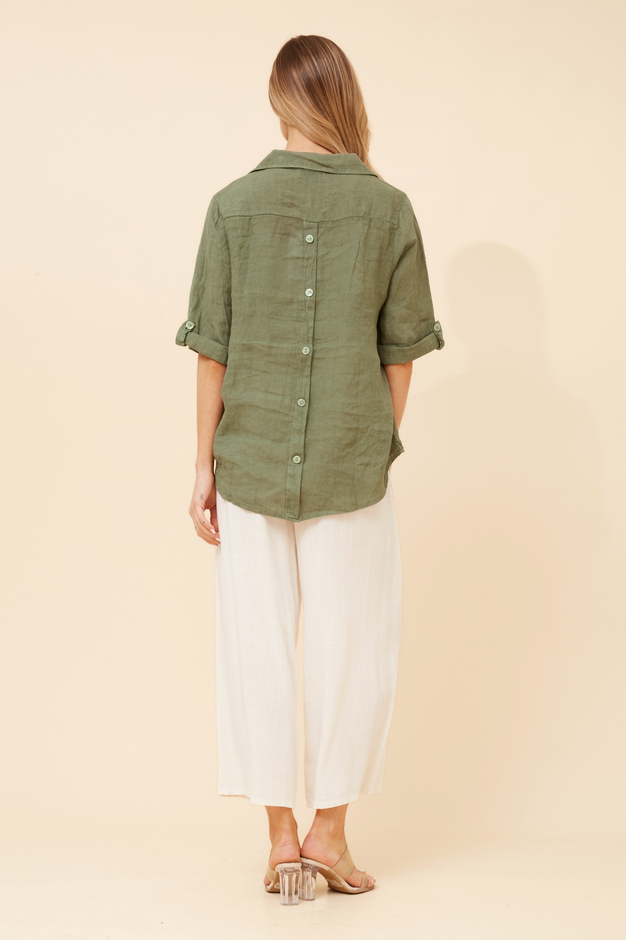 ARMIDA SOLID LINEN TOP