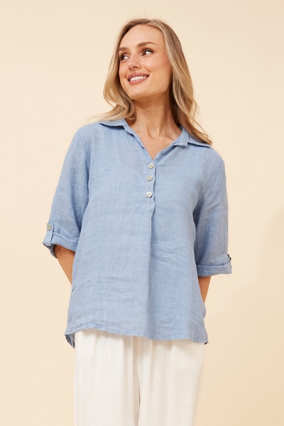 ARMIDA SOLID LINEN TOP