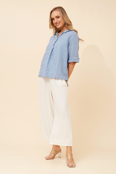ARMIDA SOLID LINEN TOP