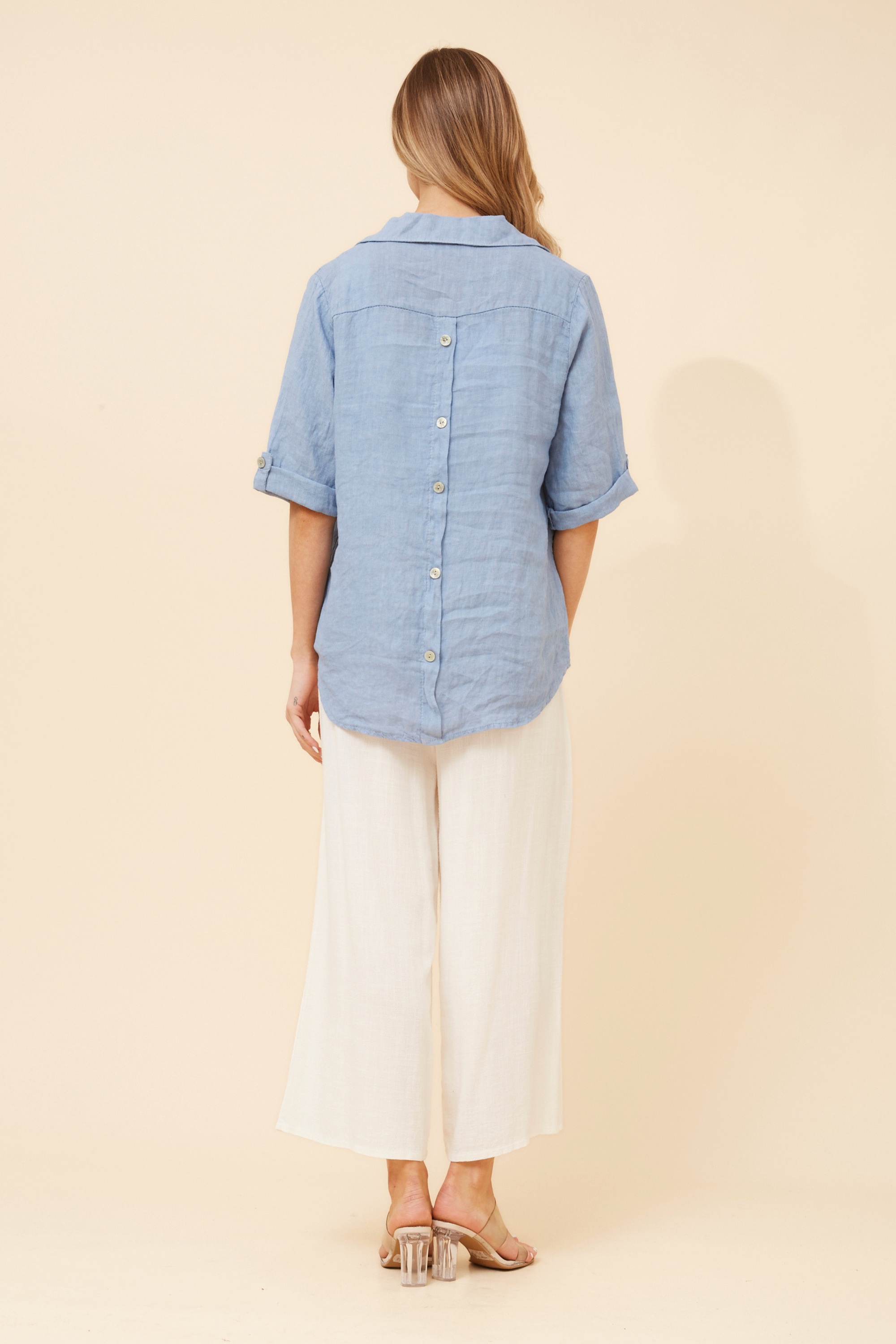 ARMIDA SOLID LINEN TOP