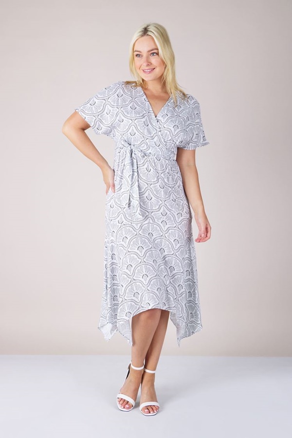 art deco print dress