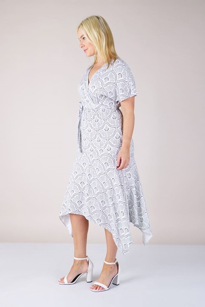 art deco print dress