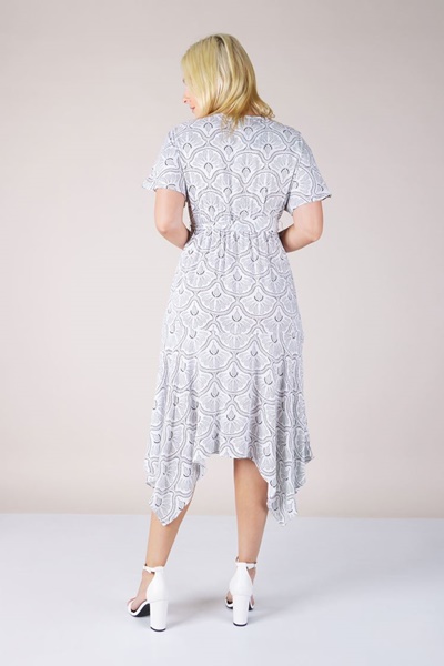 art deco print dress