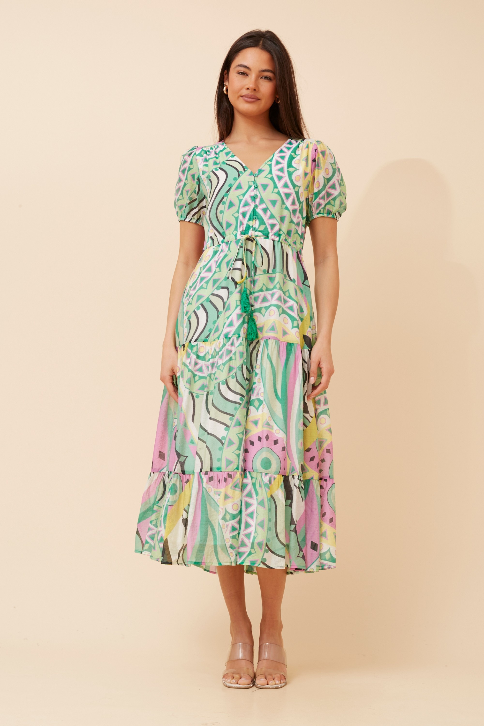 ARYA ABSTRACT PRINT MAXI DRESS