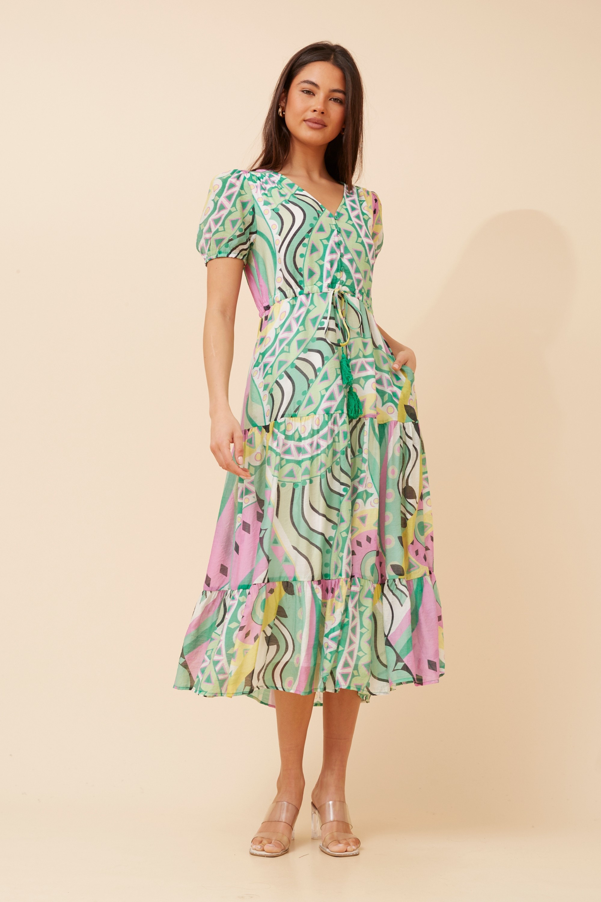 ARYA ABSTRACT PRINT MAXI DRESS