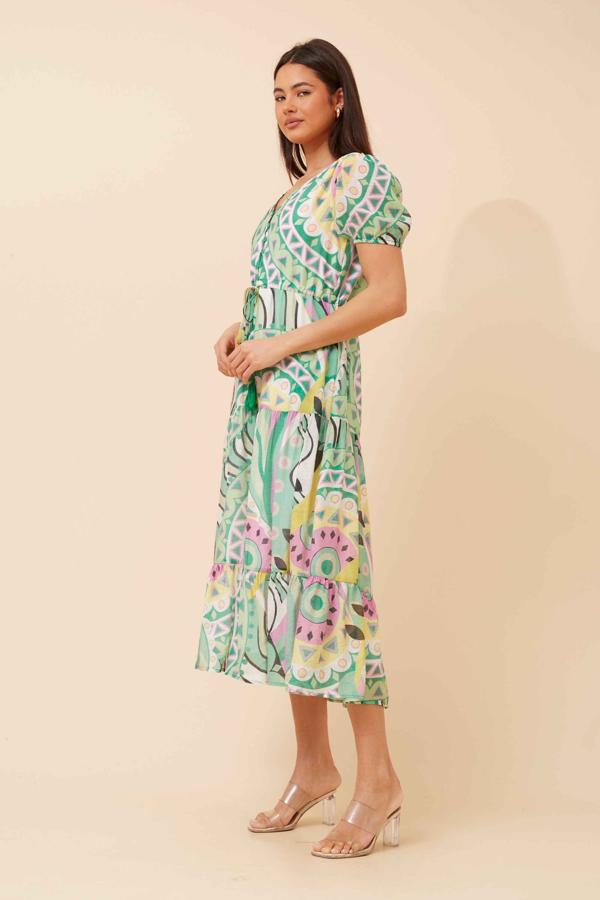 ARYA ABSTRACT PRINT MAXI DRESS