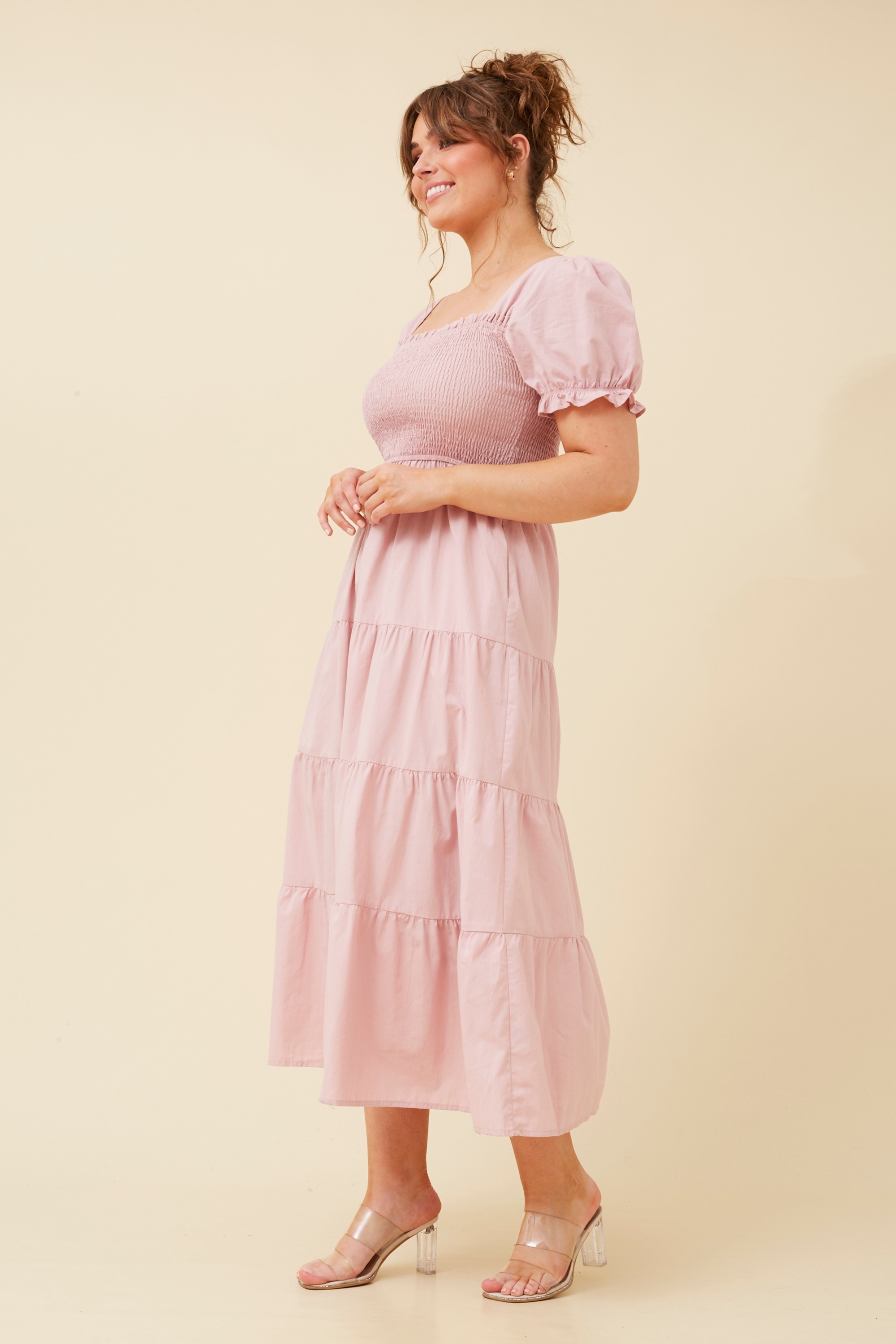 ASHTON SOLID TIERED DRESS