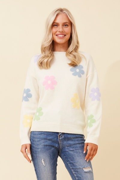 ASTER FLORAL KNIT PULLOVER
