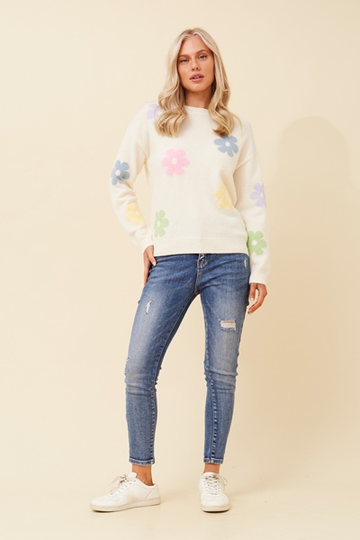 ASTER FLORAL KNIT PULLOVER