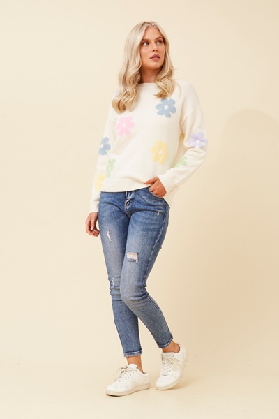 ASTER FLORAL KNIT PULLOVER