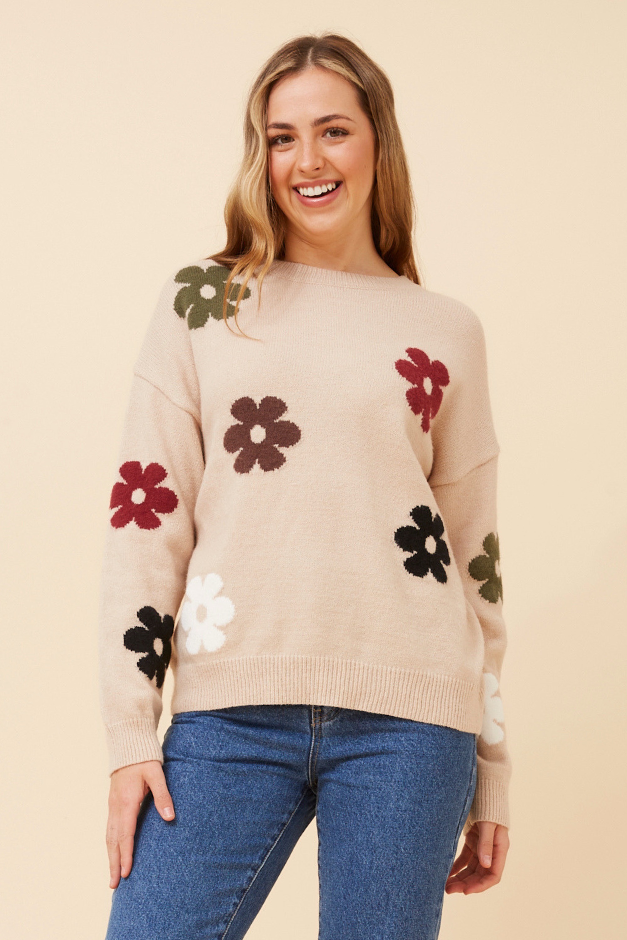 ASTER FLORAL KNIT PULLOVER