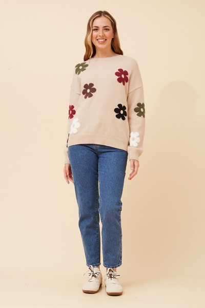 ASTER FLORAL KNIT PULLOVER