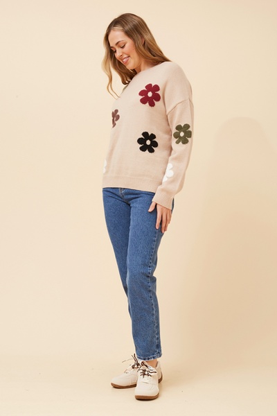 ASTER FLORAL KNIT PULLOVER