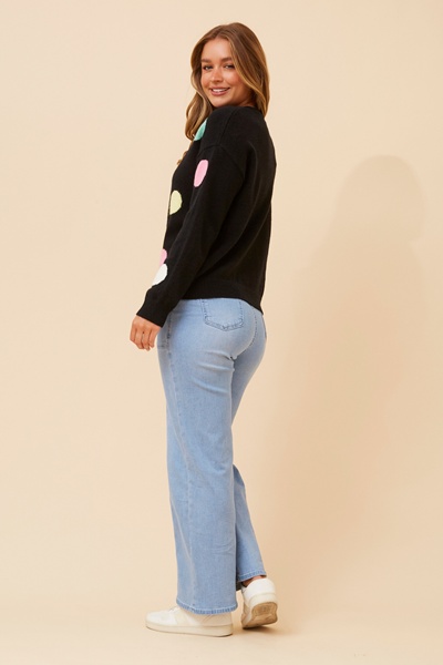 ASTER POLKA DOT PRINT KNIT PULLOVER