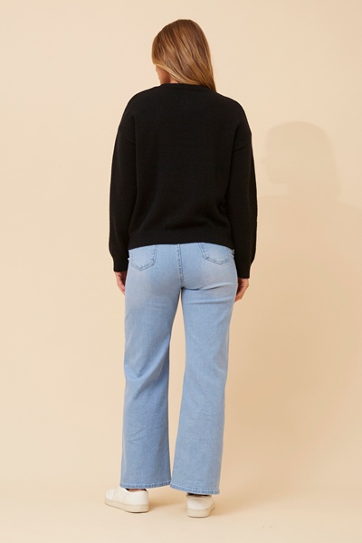 ASTER POLKA DOT PRINT KNIT PULLOVER