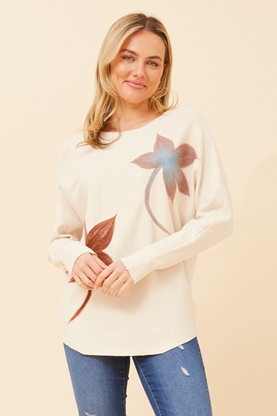 ASTI FLORAL KNIT PULLOVER