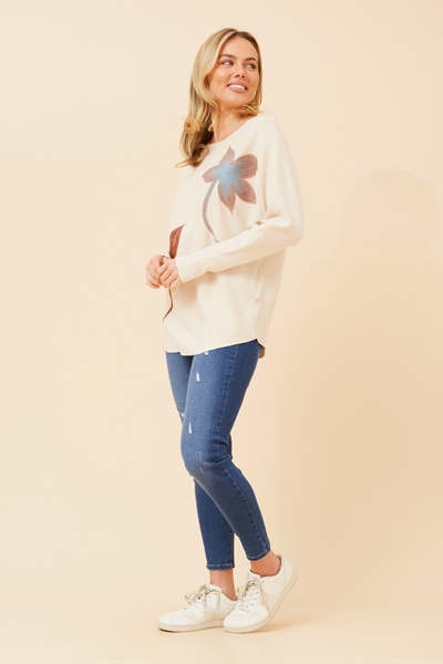 ASTI FLORAL KNIT PULLOVER
