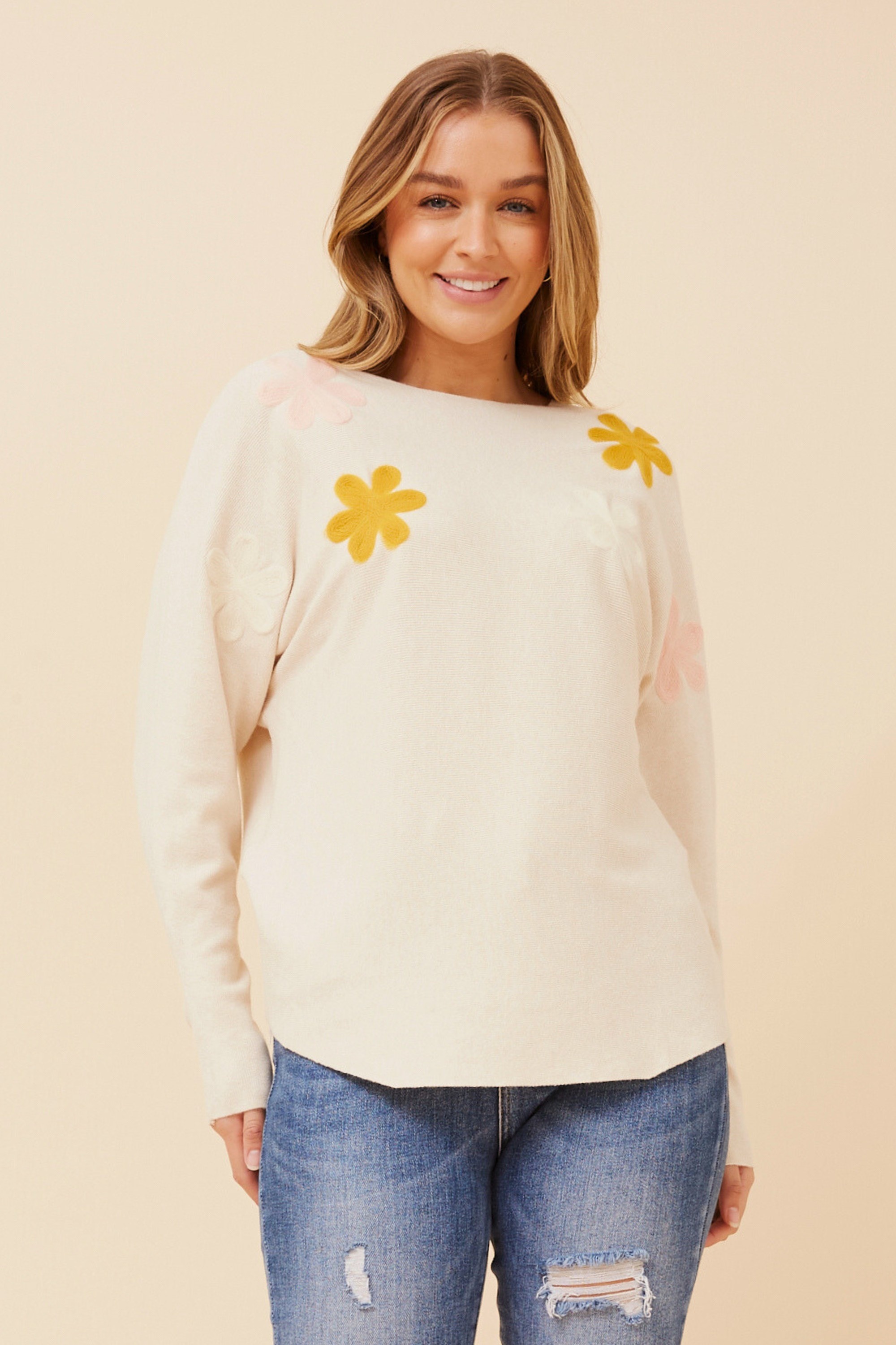 ASTI FLORAL KNIT PULLOVER